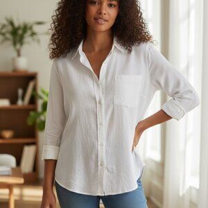 797 WOMENS WHITE XXL BUTTON DOWN TOP BY UNIVERSAL THREAD